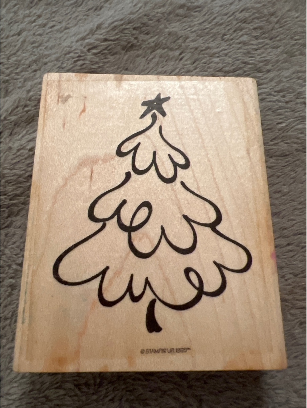 Vintage 1995 Stampin' Up! Christmas Tree Rubber Stamp